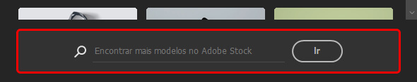 Caixa para pesquisar modelos no Adobe Stock