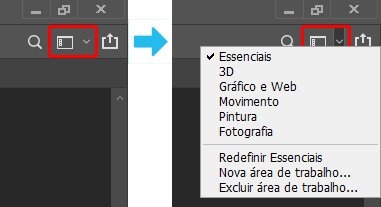 Predefinições de áreas de trabalho da interface do Photoshop