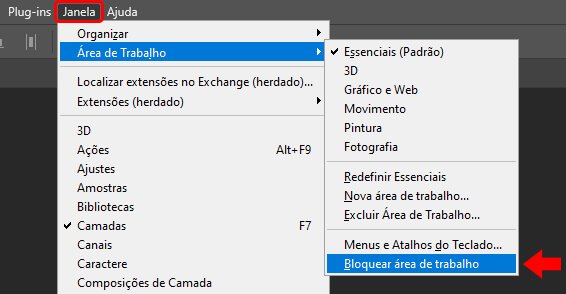 Bloqueando a área de trabalho do Photoshop