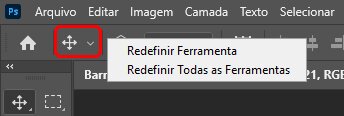 Redefinindo configurações das ferramentas