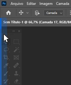 Encaixando a barra de ferramentas do Photoshop