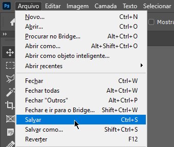 Comando para salvar arquivos no Photoshop