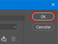 Botão OK para confirmar alterações na janela de atalhos de teclado do Photoshop