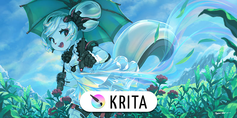 Links úteis sobre Krita - Kiki, a mascote do Krita, programa de desenho e pintura digital gratuito e de código aberto (open source).